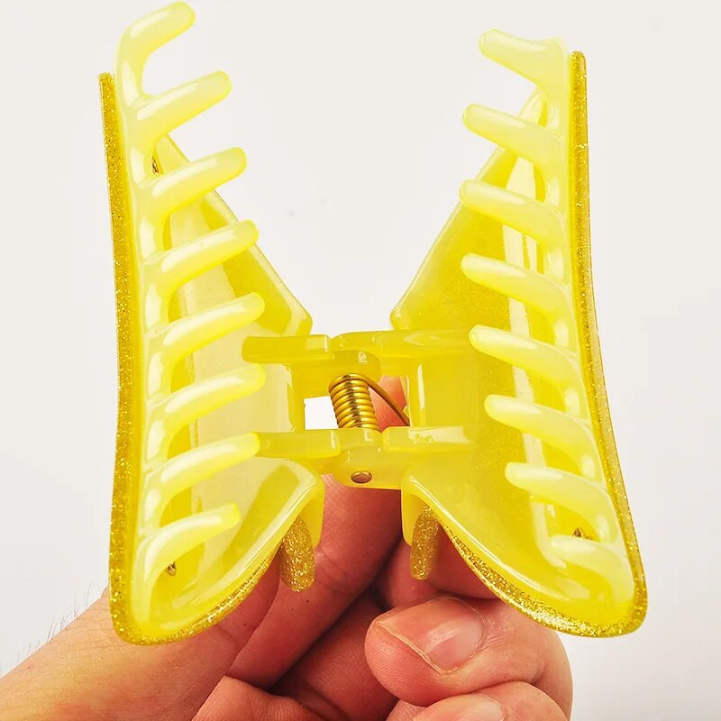 HANGZHI Jelly Color Gheare de păr acrilice Retro Frosted Rechin Clip de păr Accesorii de păr la modă pentru femei Accesorii pentru cap de baie vara 2022