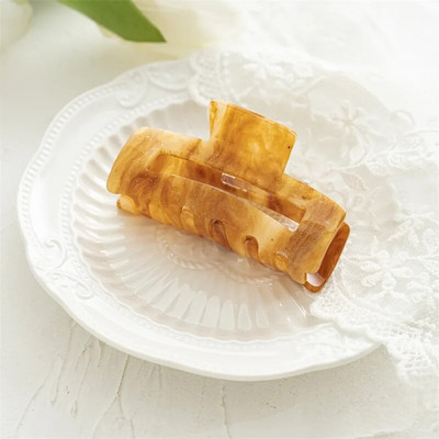 Υψηλής ποιότητας Πολύχρωμο Σχέδιο Τετράγωνο Κλιπ Κλιπ Μαλλιών Μεγάλο Αξεικό Κέλυφος Χελώνας Ημικυκλικό Αξεσουάρ Μαλλιών για Γυναικεία Κορίτσια