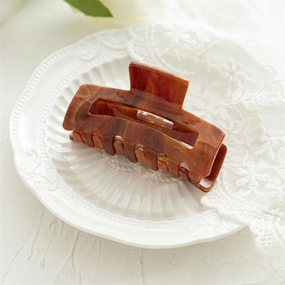 Υψηλής ποιότητας Πολύχρωμο Σχέδιο Τετράγωνο Κλιπ Κλιπ Μαλλιών Μεγάλο Αξεικό Κέλυφος Χελώνας Ημικυκλικό Αξεσουάρ Μαλλιών για Γυναικεία Κορίτσια