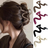 Μεγάλο μέγεθος ακρυλικό κλιπ μαλλιών καβούρι για γυναίκες Γαλλική κομψότητα ιδιοσυγκρασία κλιπ μαλλιών Μοντέρνα κλιπ με νύχια Αξεσουάρ μαλλιών για κορίτσια