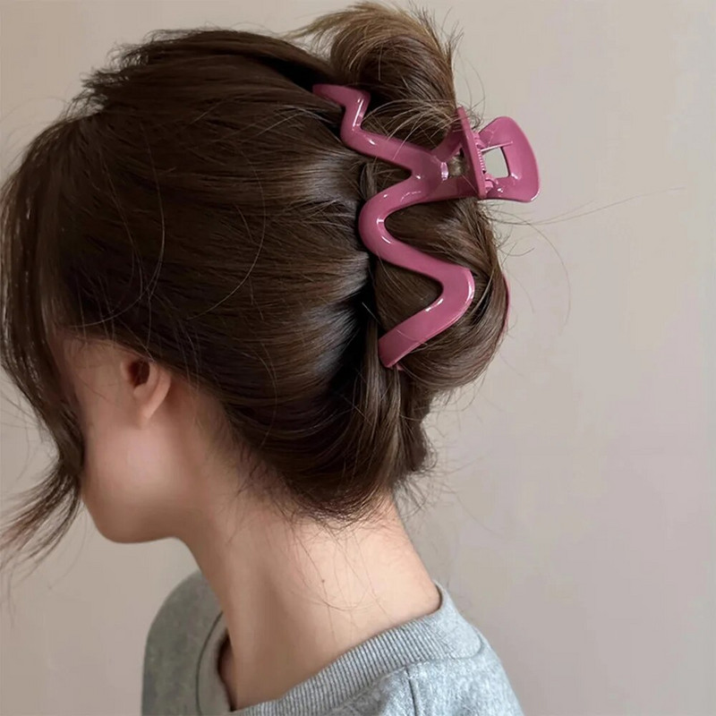 Μεγάλο μέγεθος ακρυλικό κλιπ μαλλιών καβούρι για γυναίκες Γαλλική κομψότητα ιδιοσυγκρασία κλιπ μαλλιών Μοντέρνα κλιπ με νύχια Αξεσουάρ μαλλιών για κορίτσια