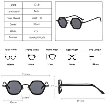Ρετρό πολυγωνικό τετράγωνο γυαλιά ηλίου Γυναικεία μόδα Γυαλιά ηλίου Clear Ocean Gradient Lens Ανδρικά γυαλιά ηλίου Punk αποχρώσεις UV400