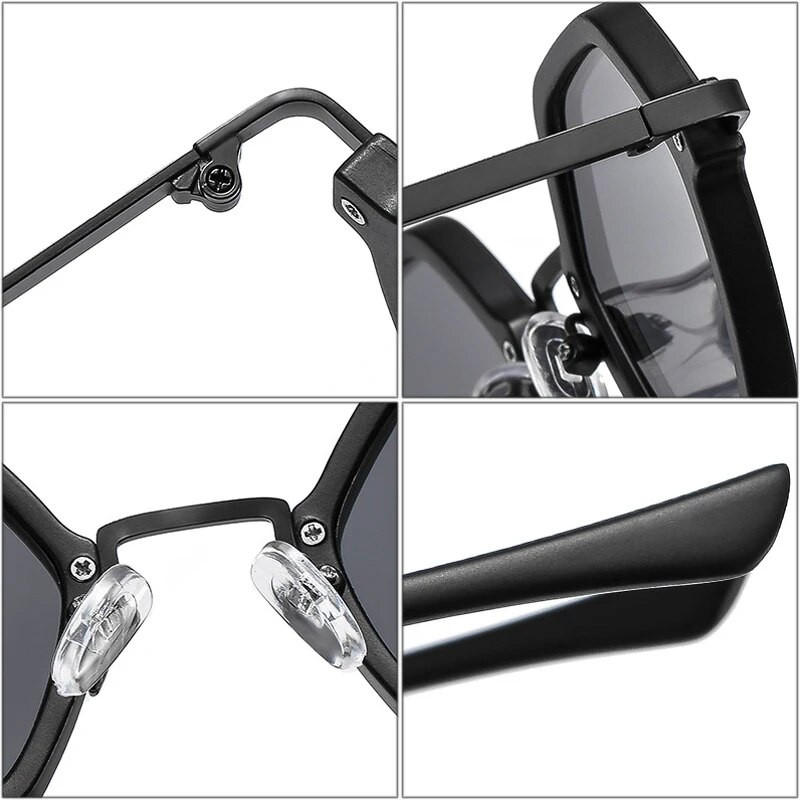 Ретро многоъгълни квадратни слънчеви очила Дамска мода Clear Ocean Gradient Lens Eyewear Men Trending Punk Sun Glasses Shades UV400