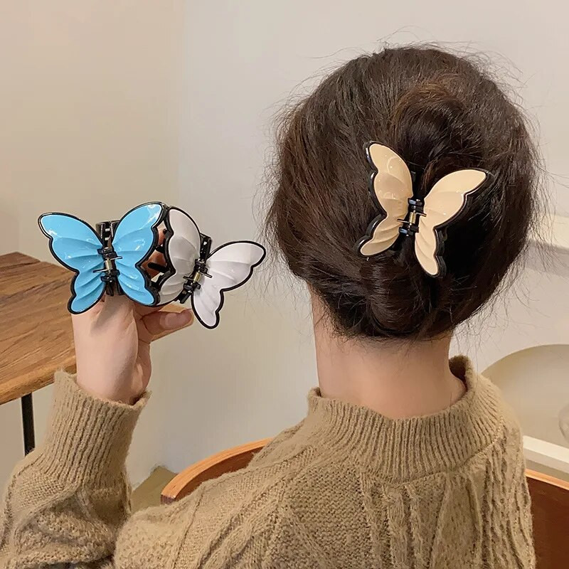 Μοντέρνο μονόχρωμο ακρυλικό κλιπ για γυναικεία καβούρια, πλαστικά αξεσουάρ για φουρκέτα από καρχαρία με αλογοουρά