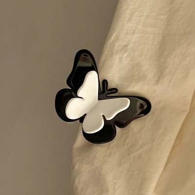 Nou coreeană simplă retro alb-negru stereo acrilic fluture agrafă de păr gheare accesorii de păr pentru femei fete