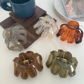 Ins de vânzare la cald Agrafe geometrice din plastic transparent pentru gheare de păr Moda Morandi Jelly Color Clip de rechin pentru fete Accesorii de păr