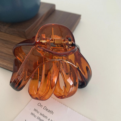 Ins de vânzare la cald Agrafe geometrice din plastic transparent pentru gheare de păr Moda Morandi Jelly Color Clip de rechin pentru fete Accesorii de păr