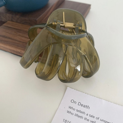 Ins de vânzare la cald Agrafe geometrice din plastic transparent pentru gheare de păr Moda Morandi Jelly Color Clip de rechin pentru fete Accesorii de păr