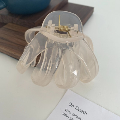 Ins de vânzare la cald Agrafe geometrice din plastic transparent pentru gheare de păr Moda Morandi Jelly Color Clip de rechin pentru fete Accesorii de păr