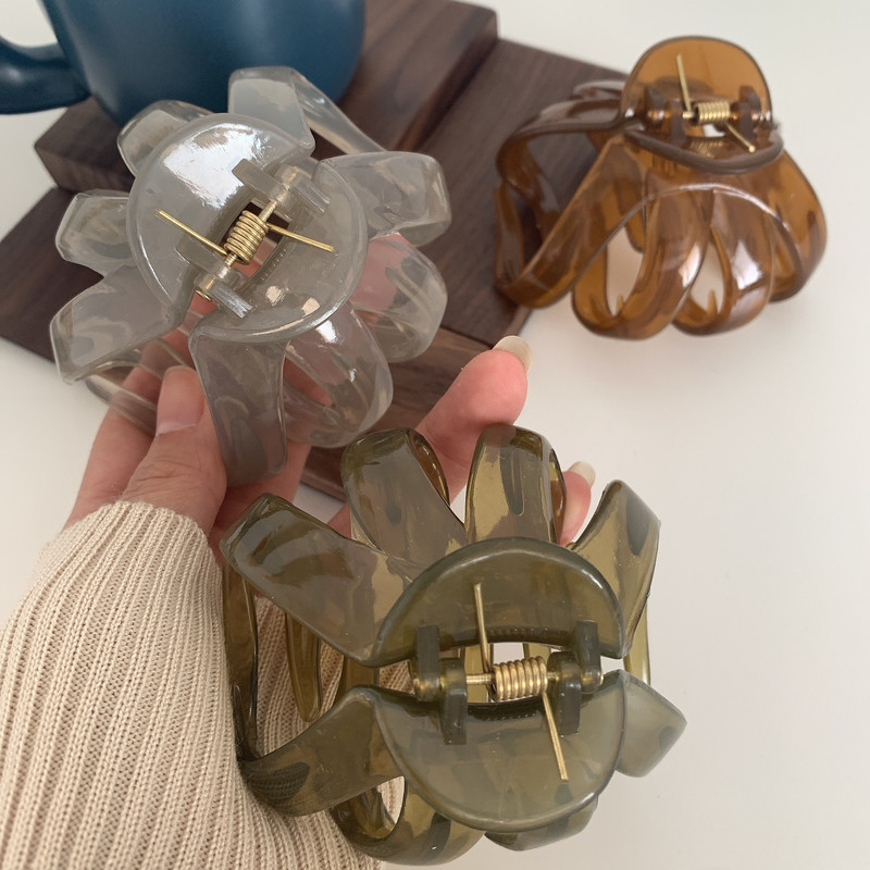 Ins Hot Selling Γεωμετρικά διαφανή πλαστικά κλιπ για νύχια μαλλιών Fashion Morandi Jelly Shark Clip για κορίτσια Αξεσουάρ μαλλιών