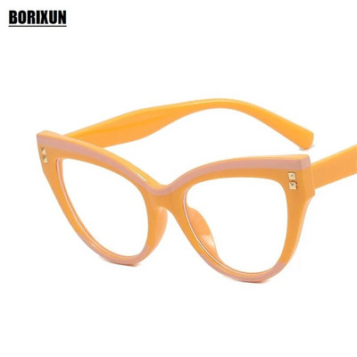 Νέα μόδα γυναικεία επώνυμα επώνυμα γυαλιά σχεδιαστών για γυναικείες ρετρό διακοσμητικό πλαίσιο με καρφιτσωμένο μάτι γάτας Clear reading Υπολογιστής κορυφαίας ποιότητας