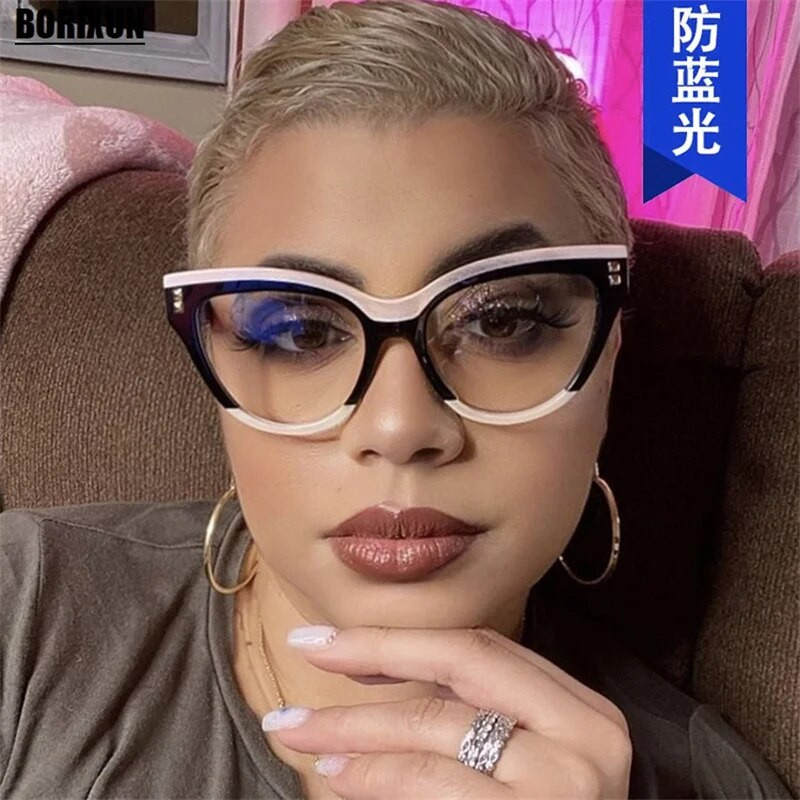 Νέα μόδα γυναικεία επώνυμα επώνυμα γυαλιά σχεδιαστών για γυναικείες ρετρό διακοσμητικό πλαίσιο με καρφιτσωμένο μάτι γάτας Clear reading Υπολογιστής κορυφαίας ποιότητας