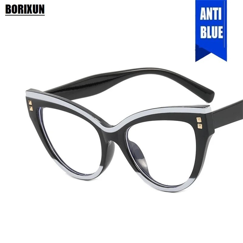 Νέα μόδα γυναικεία επώνυμα επώνυμα γυαλιά σχεδιαστών για γυναικείες ρετρό διακοσμητικό πλαίσιο με καρφιτσωμένο μάτι γάτας Clear reading Υπολογιστής κορυφαίας ποιότητας