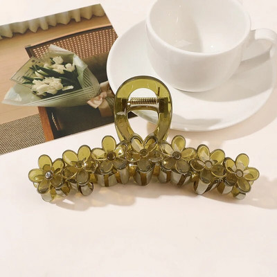 Suur lilleline, lilleline juukseklamber Trendikas küünistega juuksenõel läbipaistev naiste juukseklambrid Uus populaarsetes juukseaksessuaarides Korea peakatted