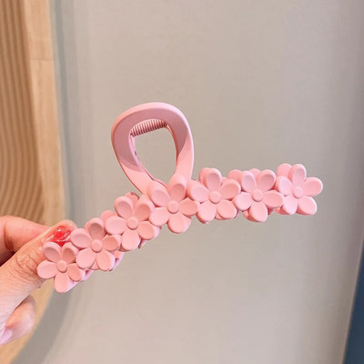 Suur lilleline, lilleline juukseklamber Trendikas küünistega juuksenõel läbipaistev naiste juukseklambrid Uus populaarsetes juukseaksessuaarides Korea peakatted