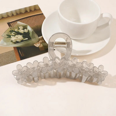 Suur lilleline, lilleline juukseklamber Trendikas küünistega juuksenõel läbipaistev naiste juukseklambrid Uus populaarsetes juukseaksessuaarides Korea peakatted