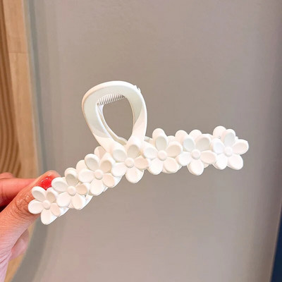 Suur lilleline, lilleline juukseklamber Trendikas küünistega juuksenõel läbipaistev naiste juukseklambrid Uus populaarsetes juukseaksessuaarides Korea peakatted