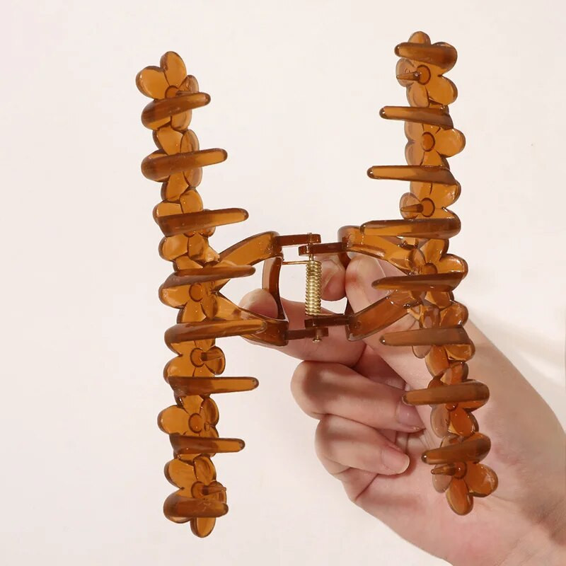 Suur lilleline, lilleline juukseklamber Trendikas küünistega juuksenõel läbipaistev naiste juukseklambrid Uus populaarsetes juukseaksessuaarides Korea peakatted