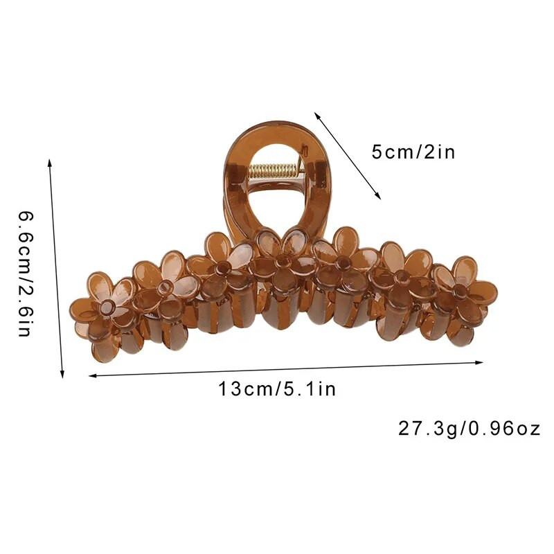 Suur lilleline, lilleline juukseklamber Trendikas küünistega juuksenõel läbipaistev naiste juukseklambrid Uus populaarsetes juukseaksessuaarides Korea peakatted