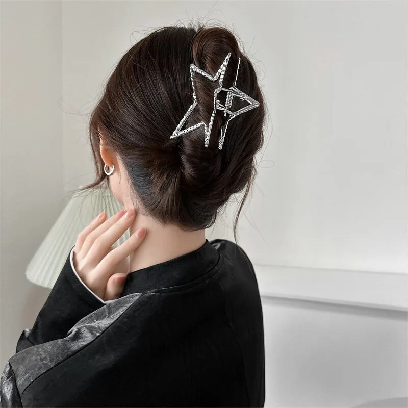 2023 Harajuku Hollow Star Pentagram Star Hair Claws Sweet Cool Charm Trend Щипка за коса за жени Естетика Y2k Аксесоари за коса