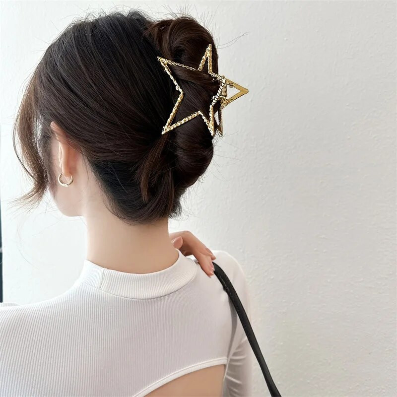2023 Harajuku Hollow Star Pentagram Star Hair Claws Sweet Cool Charm Trend Щипка за коса за жени Естетика Y2k Аксесоари за коса