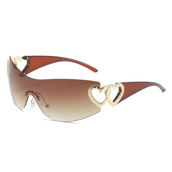 Модни дизайнерски слънчеви очила Дамски 2023 Луксозни тенденции y2k Слънчеви очила Дамски нюанс Розови очила Goggle 2000\'S lentes de sol mujer
