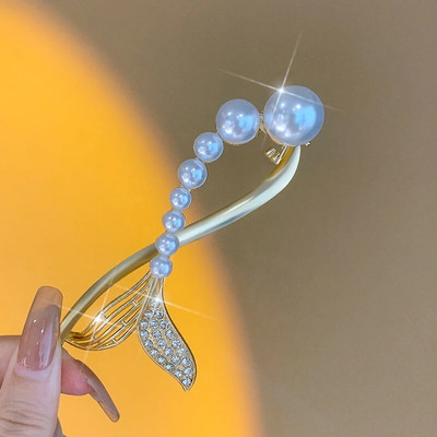 Κλιπ 17KM με μεταλλικό μαργαριτάρι με νύχια μαλλιών Vintage χρυσή φουρκέτα για γυναίκες Ακανόνιστα μοντέρνα αξεσουάρ μαλλιών για κορίτσια της μόδας