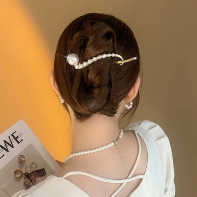 Κλιπ 17KM με μεταλλικό μαργαριτάρι με νύχια μαλλιών Vintage χρυσή φουρκέτα για γυναίκες Ακανόνιστα μοντέρνα αξεσουάρ μαλλιών για κορίτσια της μόδας