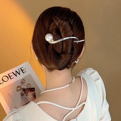 Κλιπ 17KM με μεταλλικό μαργαριτάρι με νύχια μαλλιών Vintage χρυσή φουρκέτα για γυναίκες Ακανόνιστα μοντέρνα αξεσουάρ μαλλιών για κορίτσια της μόδας