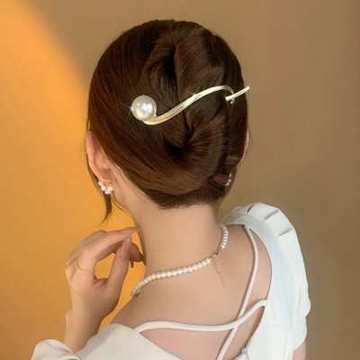 Κλιπ 17KM με μεταλλικό μαργαριτάρι με νύχια μαλλιών Vintage χρυσή φουρκέτα για γυναίκες Ακανόνιστα μοντέρνα αξεσουάρ μαλλιών για κορίτσια της μόδας