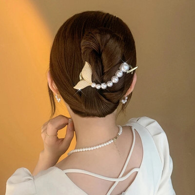 Κλιπ 17KM με μεταλλικό μαργαριτάρι με νύχια μαλλιών Vintage χρυσή φουρκέτα για γυναίκες Ακανόνιστα μοντέρνα αξεσουάρ μαλλιών για κορίτσια της μόδας