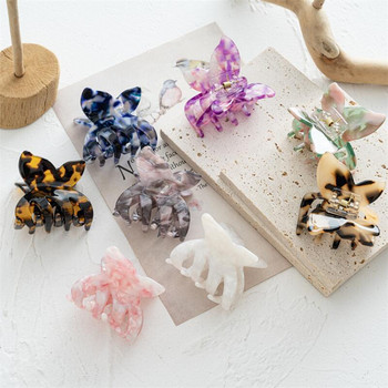 INS Корейска мода Улов на малки пеперуди Ацетатна щипка за коса Нокти Пролетен дизайн Аксесоари за коса за жени Момичета