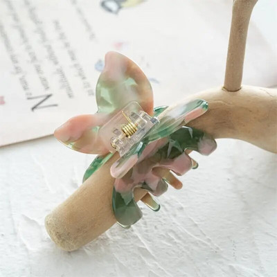 INS Korea Fashion Väike liblikasaak atsetaadist juukseklambrid, vedrudisainiga juukseaksessuaarid tüdrukutele