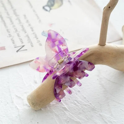 INS Korea Fashion Väike liblikasaak atsetaadist juukseklambrid, vedrudisainiga juukseaksessuaarid tüdrukutele