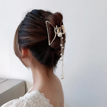 Елегантни щипки за коса с нокти с ресни за жени Перлени щипки за коса Фиби за коса Корейски момичета Модни аксесоари за коса