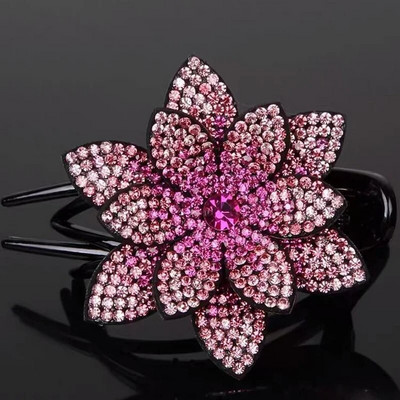 Korea stiilis kivist lilleline pardnokk-juukseküünised vintage juukseklambrid aksessuaarid naistele säravad juuksenõelaga hobusesaba peakatted