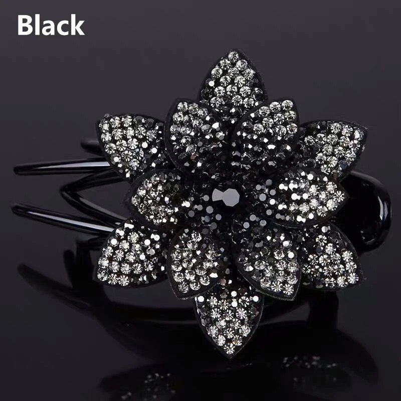 Korea stiilis kivist lilleline pardnokk-juukseküünised vintage juukseklambrid aksessuaarid naistele säravad juuksenõelaga hobusesaba peakatted