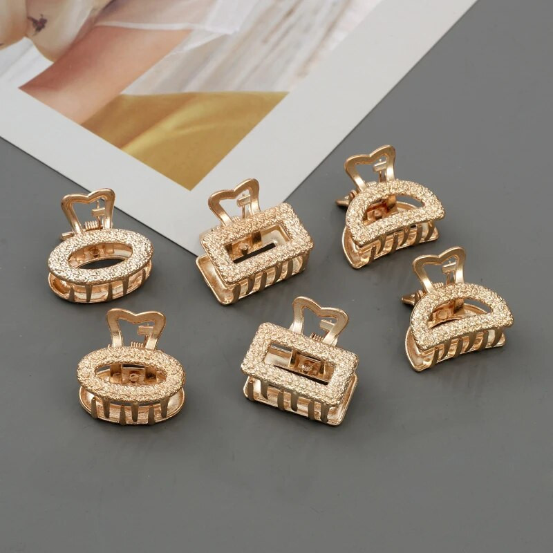 ZOSHI Femei Fete Gheare de păr geometrice de culoare aurie Păr din metal Crab Star Love Clip pentru gheare de păr în formă de inimă Accesorii de păr la modă