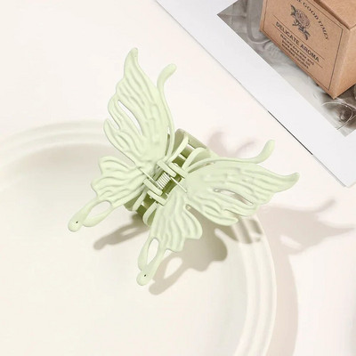 2023 New Ins Αξεσουάρ μαλλιών Γυναικείο κλιπ με νύχια για γυναίκες κορίτσια Μοντέρνο μεταλλικό ασημί μεσαίο μικρό χτένισμα με πεταλούδα καρχαρία