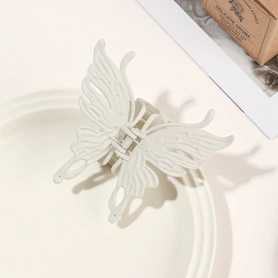 2023 New Ins Αξεσουάρ μαλλιών Γυναικείο κλιπ με νύχια για γυναίκες κορίτσια Μοντέρνο μεταλλικό ασημί μεσαίο μικρό χτένισμα με πεταλούδα καρχαρία