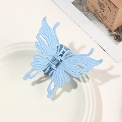 2023 New Ins Αξεσουάρ μαλλιών Γυναικείο κλιπ με νύχια για γυναίκες κορίτσια Μοντέρνο μεταλλικό ασημί μεσαίο μικρό χτένισμα με πεταλούδα καρχαρία