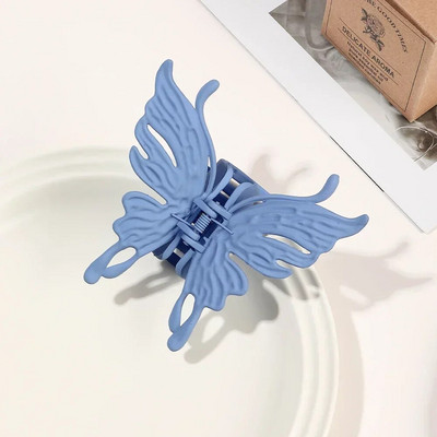 2023 New Ins Αξεσουάρ μαλλιών Γυναικείο κλιπ με νύχια για γυναίκες κορίτσια Μοντέρνο μεταλλικό ασημί μεσαίο μικρό χτένισμα με πεταλούδα καρχαρία