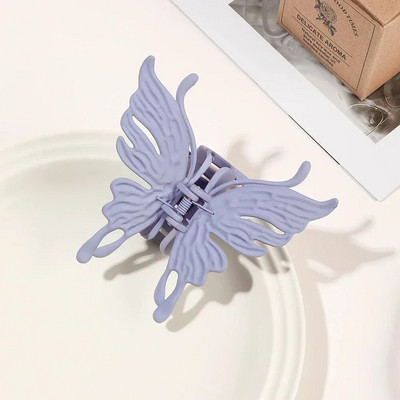 2023 New Ins Αξεσουάρ μαλλιών Γυναικείο κλιπ με νύχια για γυναίκες κορίτσια Μοντέρνο μεταλλικό ασημί μεσαίο μικρό χτένισμα με πεταλούδα καρχαρία