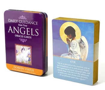 Romance Angel Tarot Deck in a Tin Box Golded Edge για αρχάριους Fortune Game Card Oracle Card Deck