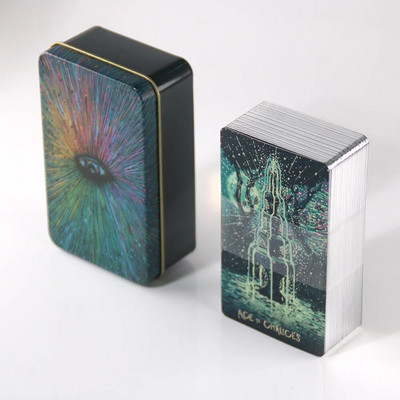 Romantikos angelo taro kaladė skardinėje dėžutėje su paauksuotu kraštu pradedantiesiems.