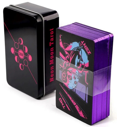 Romantikos angelo taro kaladė skardinėje dėžutėje su paauksuotu kraštu pradedantiesiems.