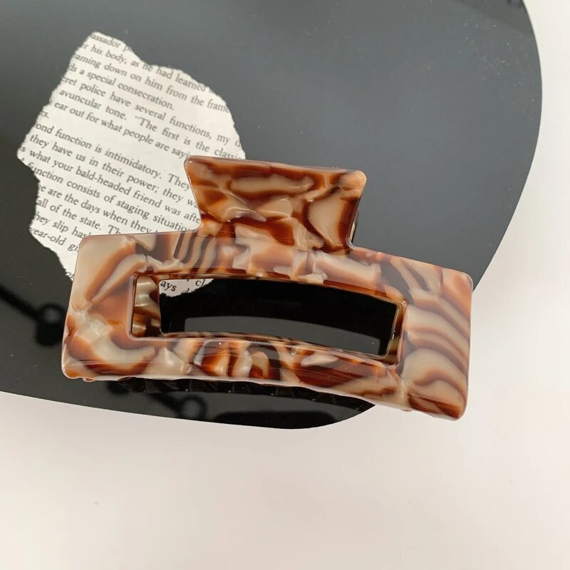 Agrafe de păr coreeană de dimensiuni mari de 10,5 cm, leopard, acrilic, coajă de țestoasă, gheare de păr cu acid acetic pentru femei Accesorii pentru păr