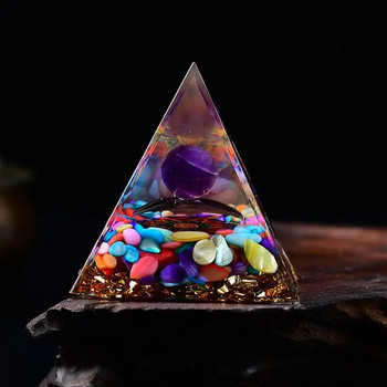 Генератор на естествена кристална енергия Енергийна пирамида Духовно лечение Кристална чакра Смола Инструмент за медитация Декорация на стая