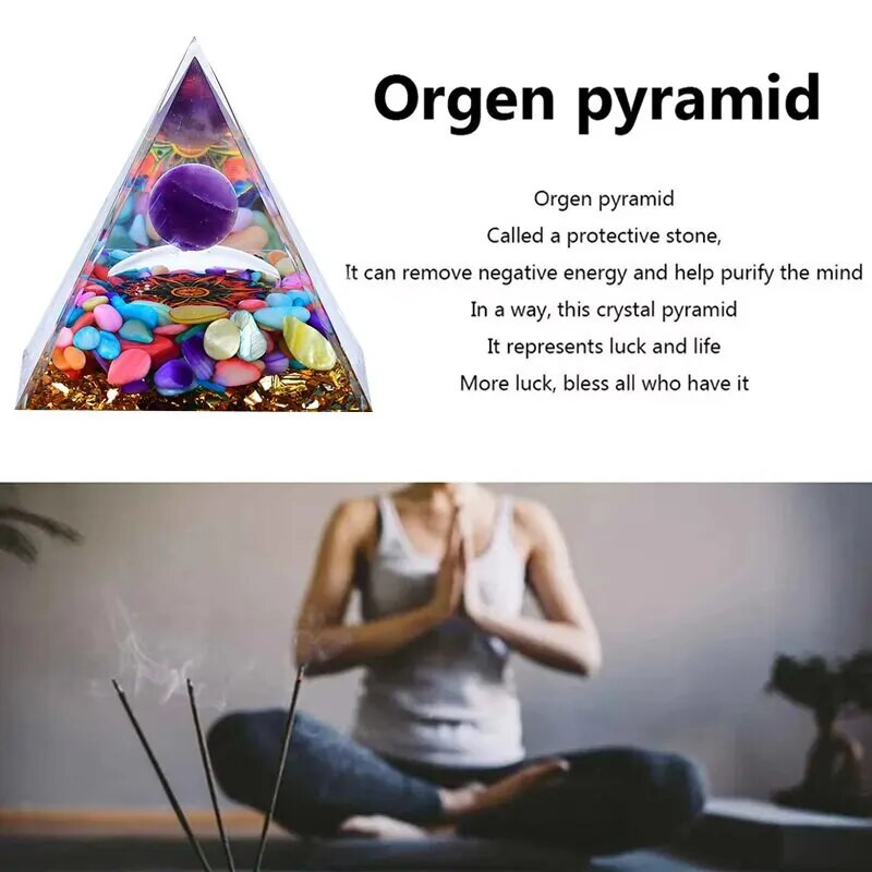 Cristal natural Generator de energie Piramida de energie Vindecare spirituală Cristal Chakra Rășină Instrument de meditație Decorare cameră