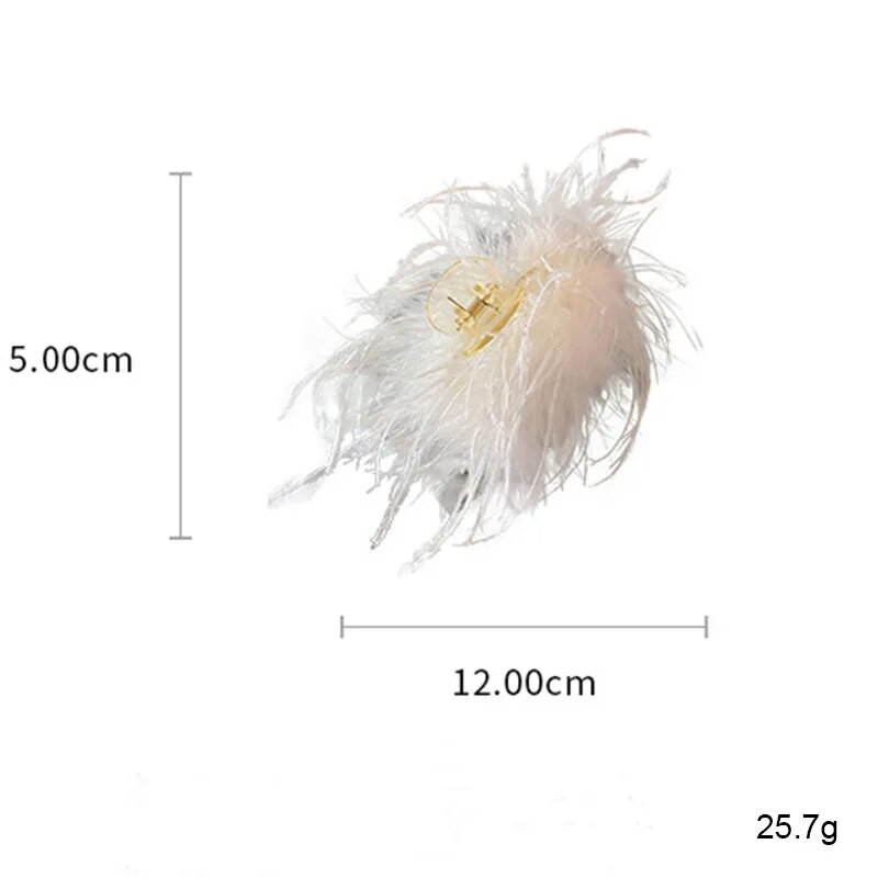 Moodne jaanalinnusulgedega juukseklamber valge must hai juukseküünistega peakate Naiste juukseaksessuaarid 2022. aasta suvine juukseklamber